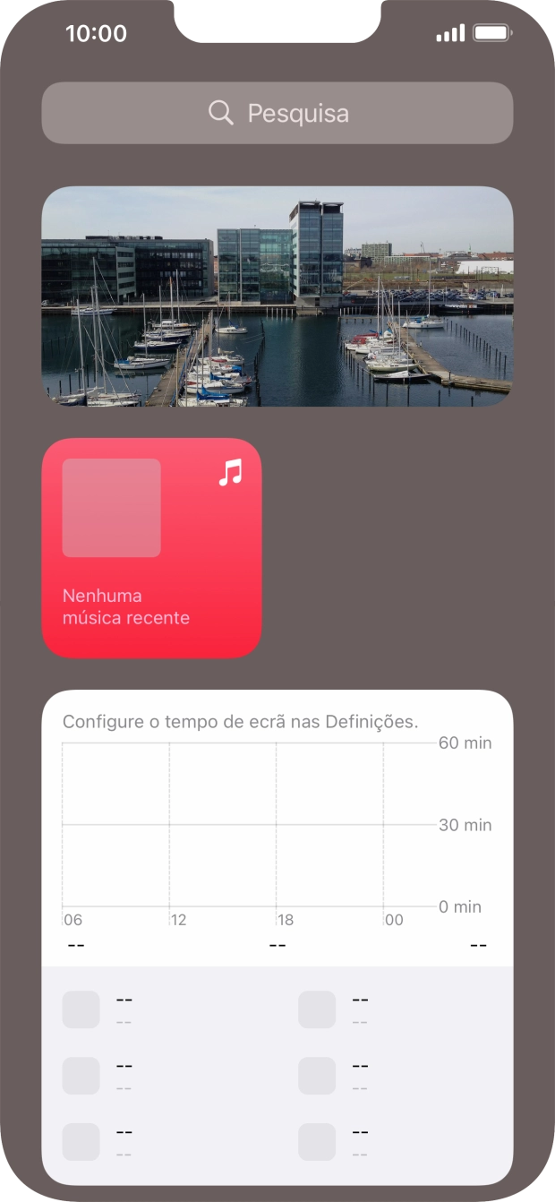 Mantenha premida por um instante a pilha de widgets pretendida.