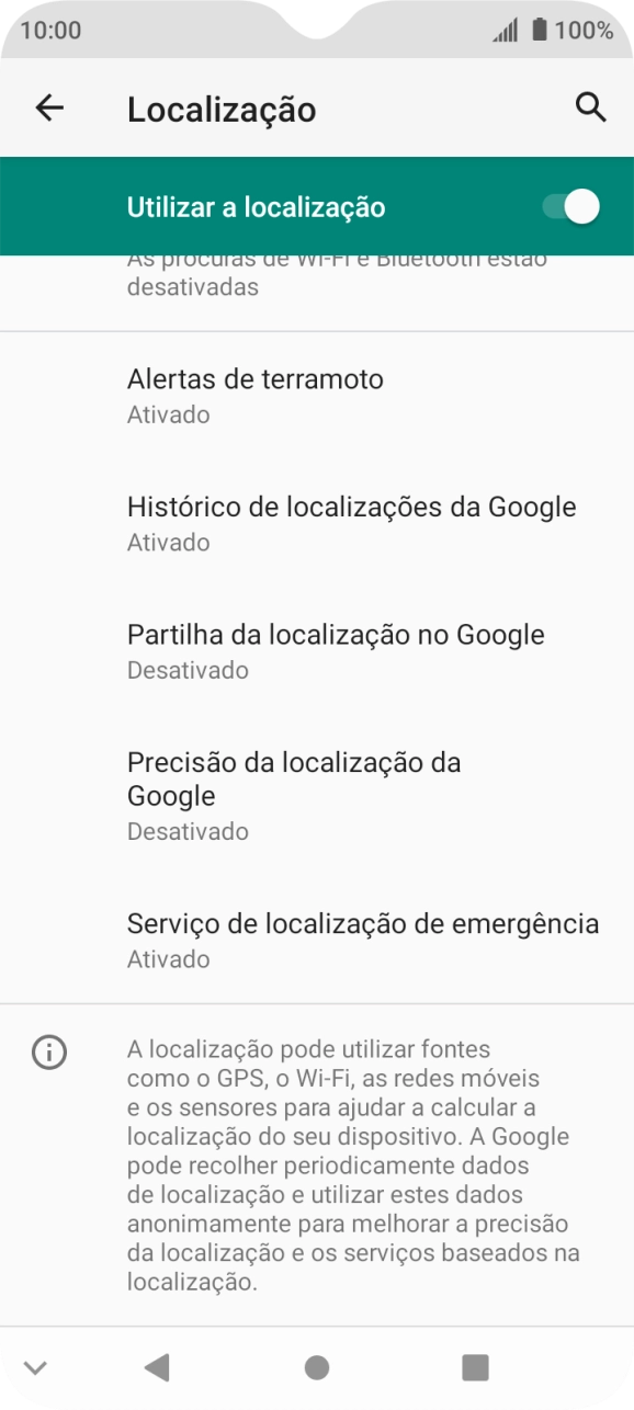 Prima Precisão da localização da Google.