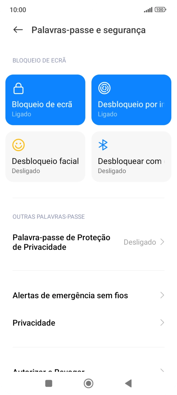 Prima Bloqueio de ecrã.