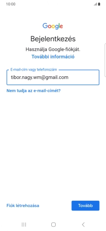 Válaszd a Tovább lehetőséget.