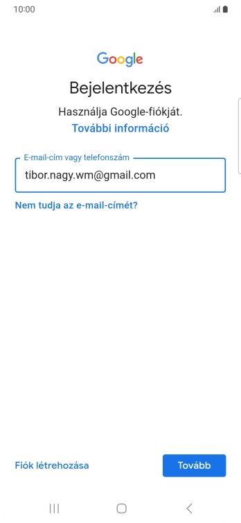 Válaszd a Tovább lehetőséget.