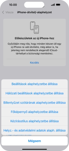 Válaszd a Beállítások alaphelyzetbe állítása lehetőséget.