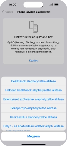 Válaszd a Beállítások alaphelyzetbe állítása lehetőséget.
