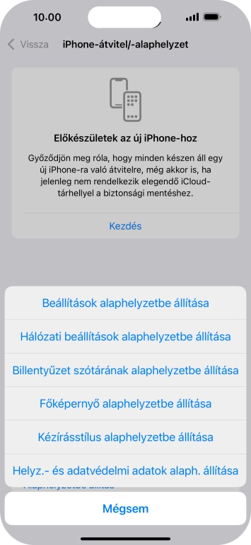 Válaszd a Beállítások alaphelyzetbe állítása lehetőséget.