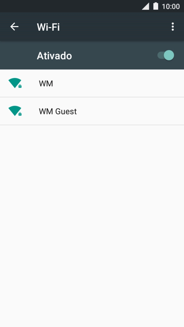 Prima a rede Wi-Fi pretendida.