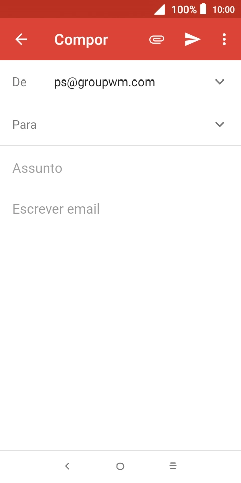 Prima Para e introduza as primeiras letras do nome do destinatário.