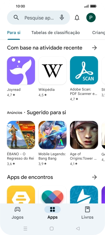 Prima a caixa de pesquisa.