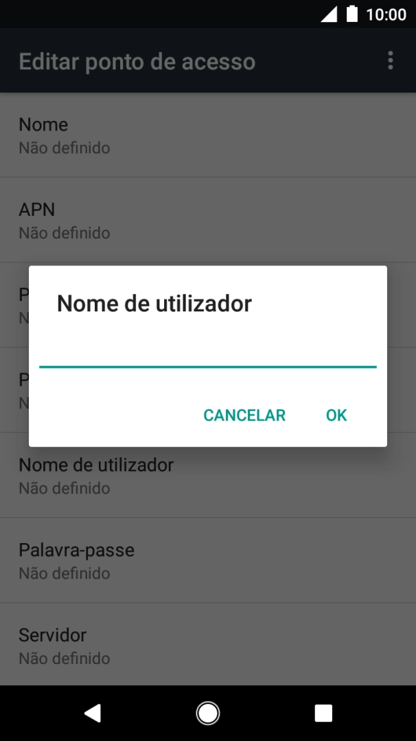 Introduza vodafone e prima OK.