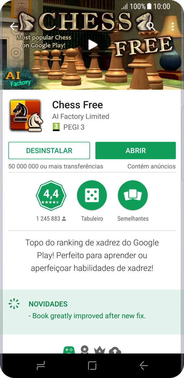 Prima a tecla de início para terminar e voltar ao ecrã inicial.