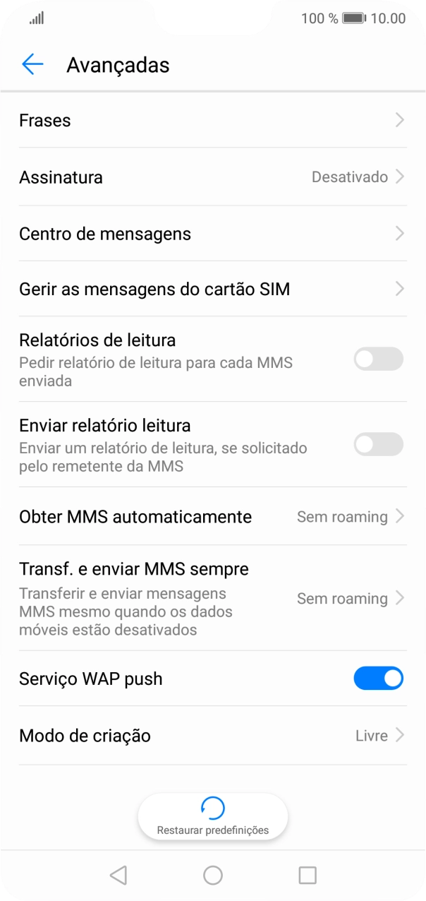 Prima Centro de mensagens.