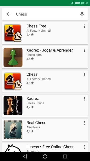 Prima a app pretendida.
