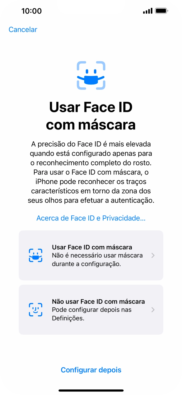 Prima Configurar depois.