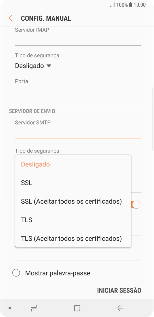 Prima Desligado para desativar a função.