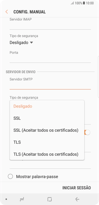 Prima Desligado para desativar a função.