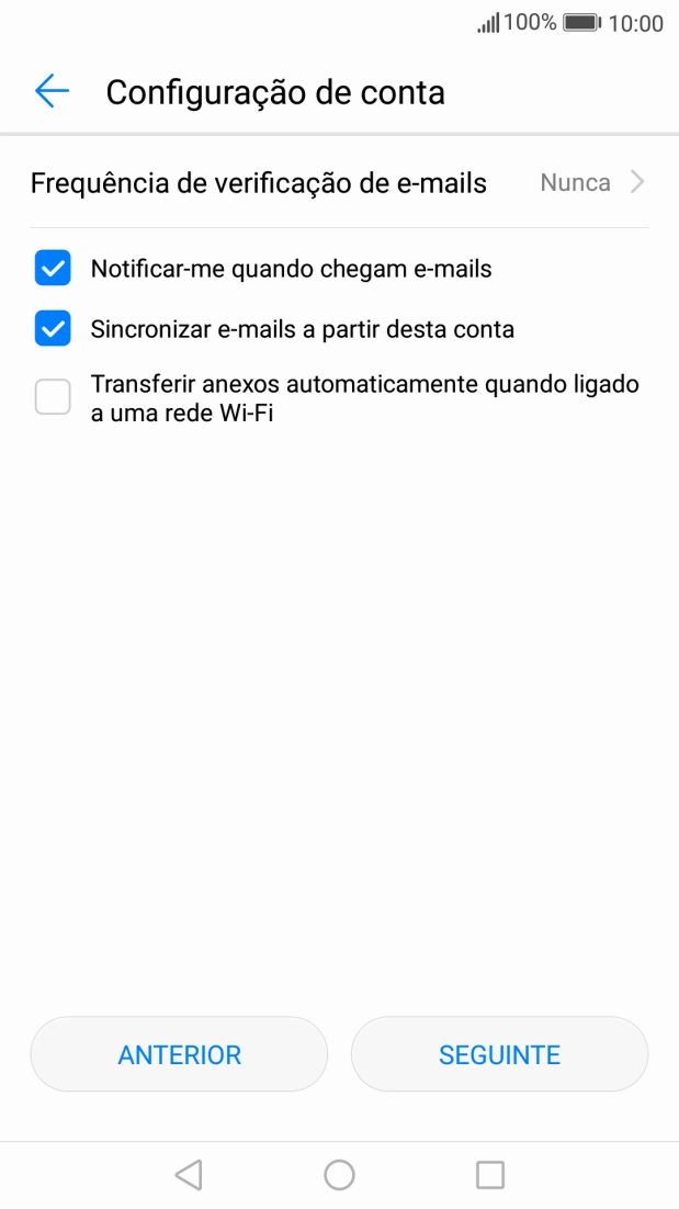 Prima Notificar-me quando chegam e-mails para ativar ou desativar a função.