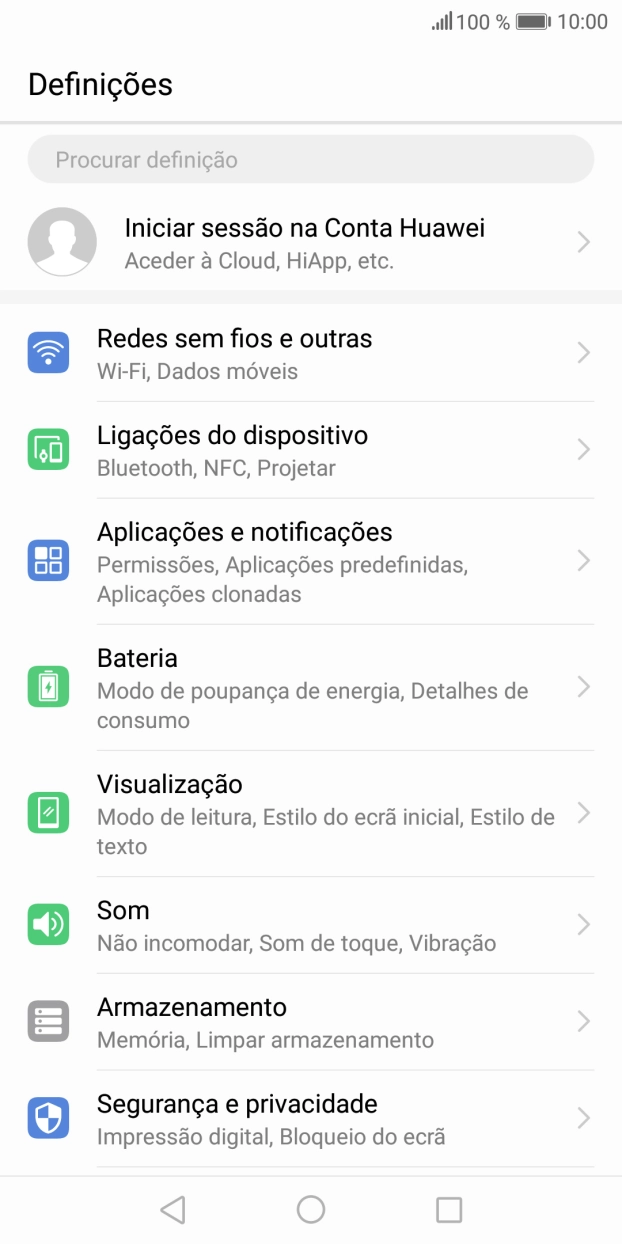 Prima Ligações do dispositivo.