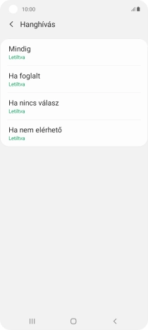 Kattints a kívánt hívásátirányítás-típusra.