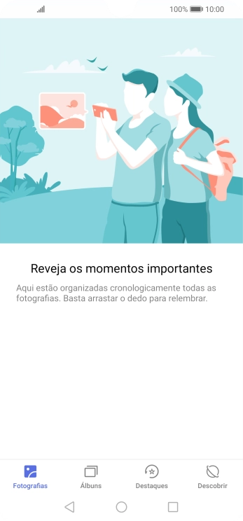 Prima Álbuns e vá até à pasta pretendida.