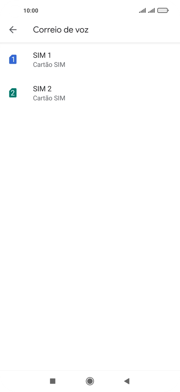 Prima o cartão SIM pretendido.