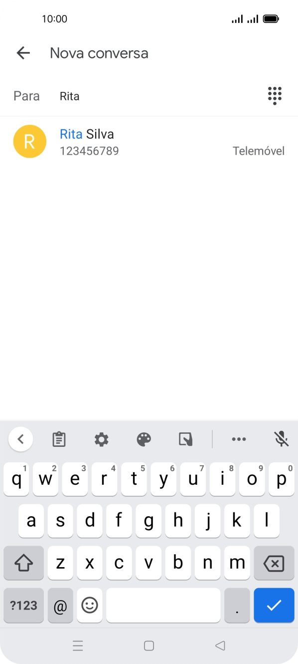 Prima o contacto pretendido.