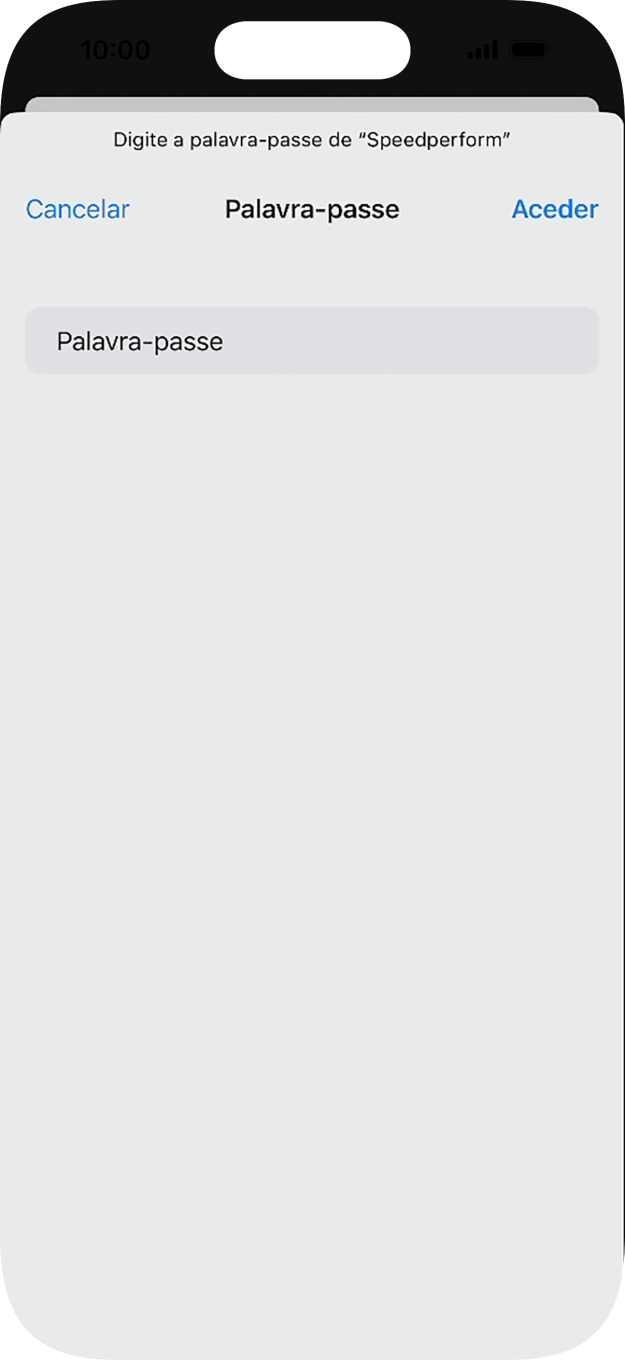 Introduza a password da rede Wi-Fi e prima Aceder.