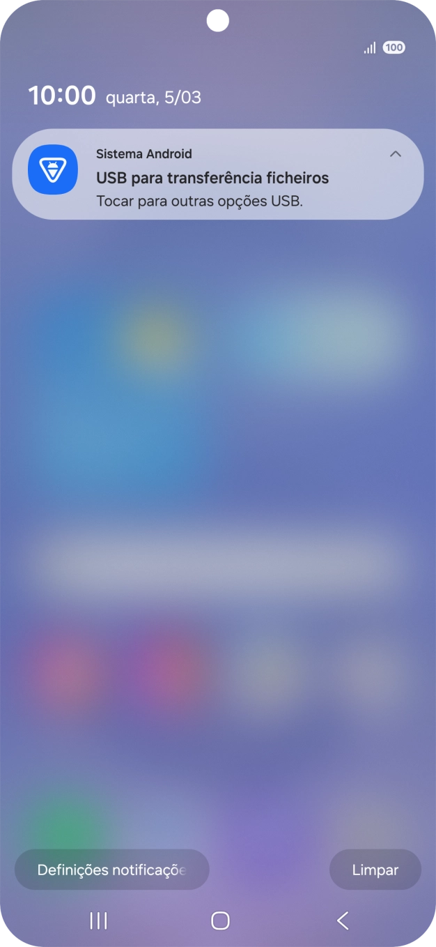 Prima Tocar para outras opções USB..