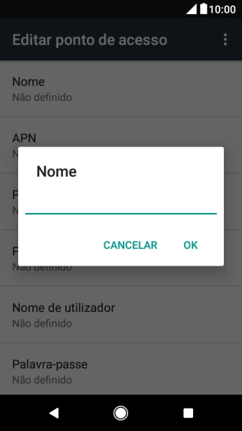 Introduza Vodafone Internet e prima OK.