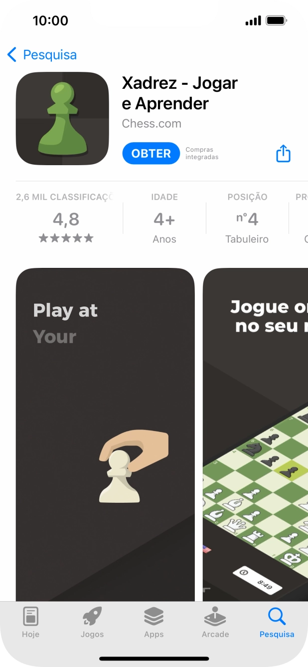 Prima OBTER e siga as indicações no ecrã para instalar a app.
