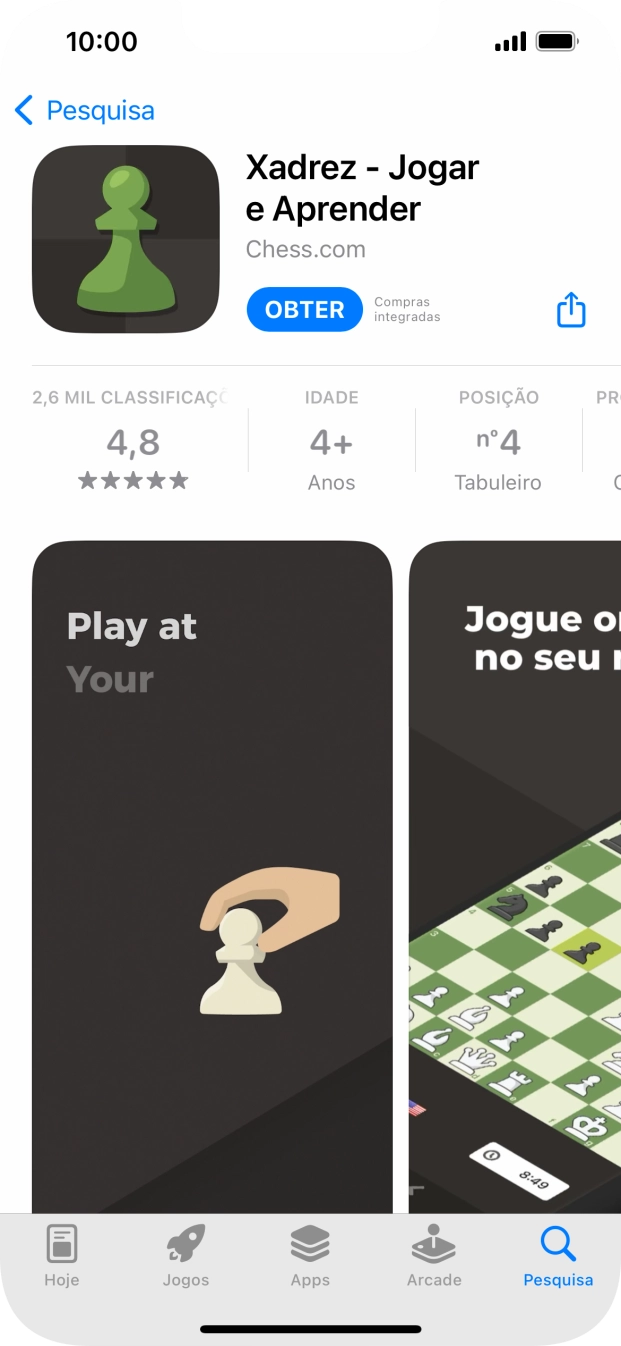 Prima OBTER e siga as indicações no ecrã para instalar a app.