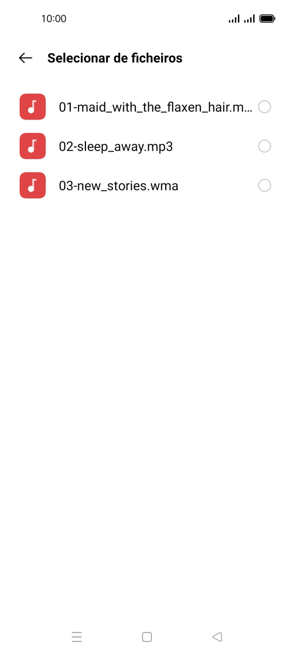 Prima os tons de toque pretendidos para os ouvir.