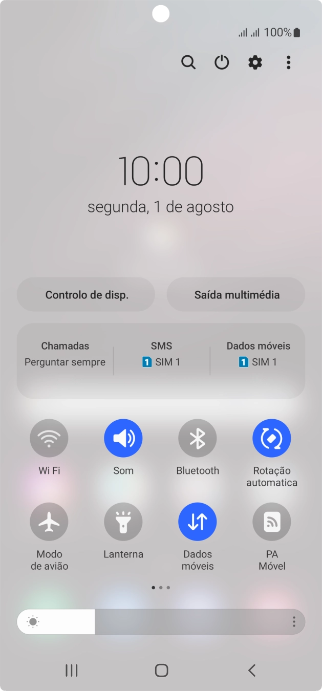Prima o ícone de definições.