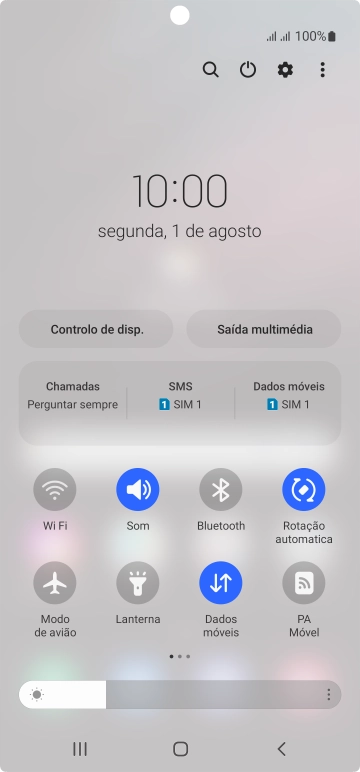 Prima o ícone de definições.