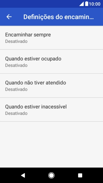 Prima o tipo de desvio pretendido.