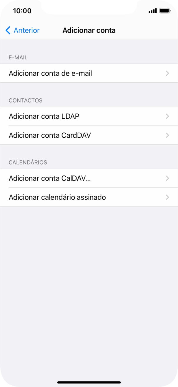 Prima Adicionar conta de e-mail.