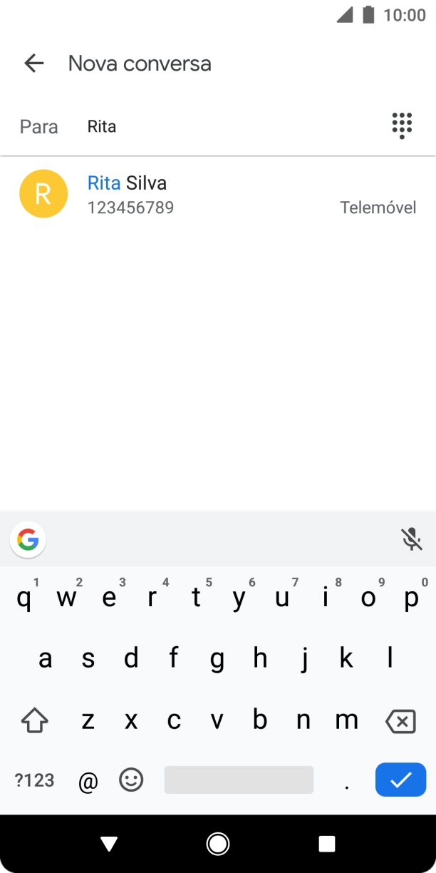 Prima o contacto pretendido.