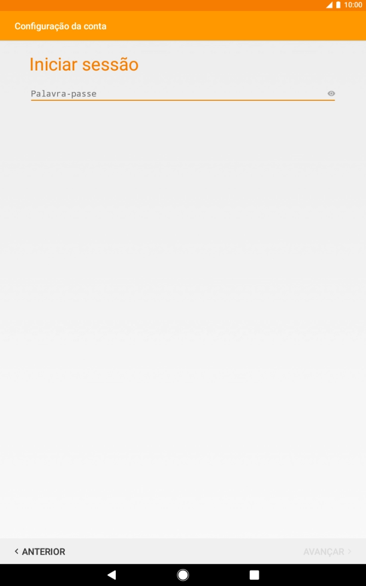 Prima Palavra-passe e introduza a password da sua conta de e-mail na Vodafone.