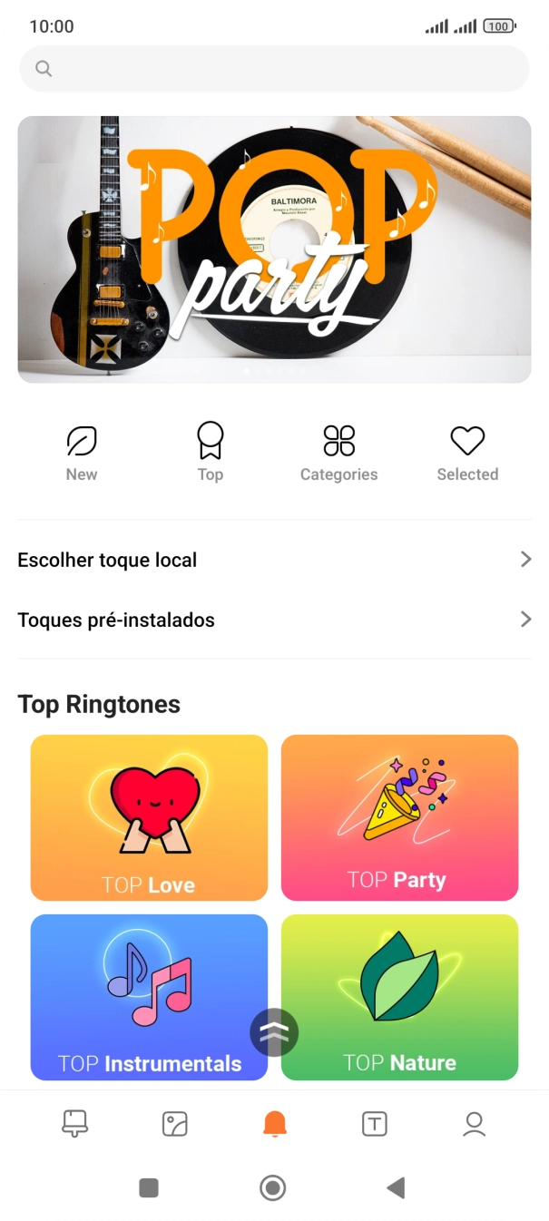 Prima Escolher toque local.