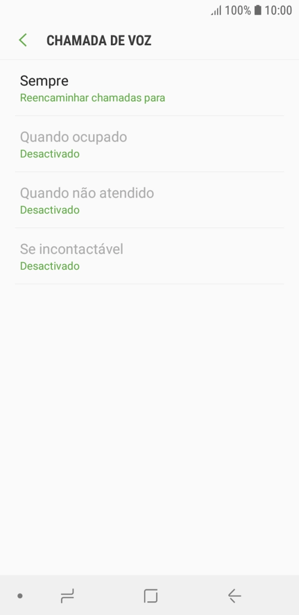 Prima o tipo de desvio pretendido.