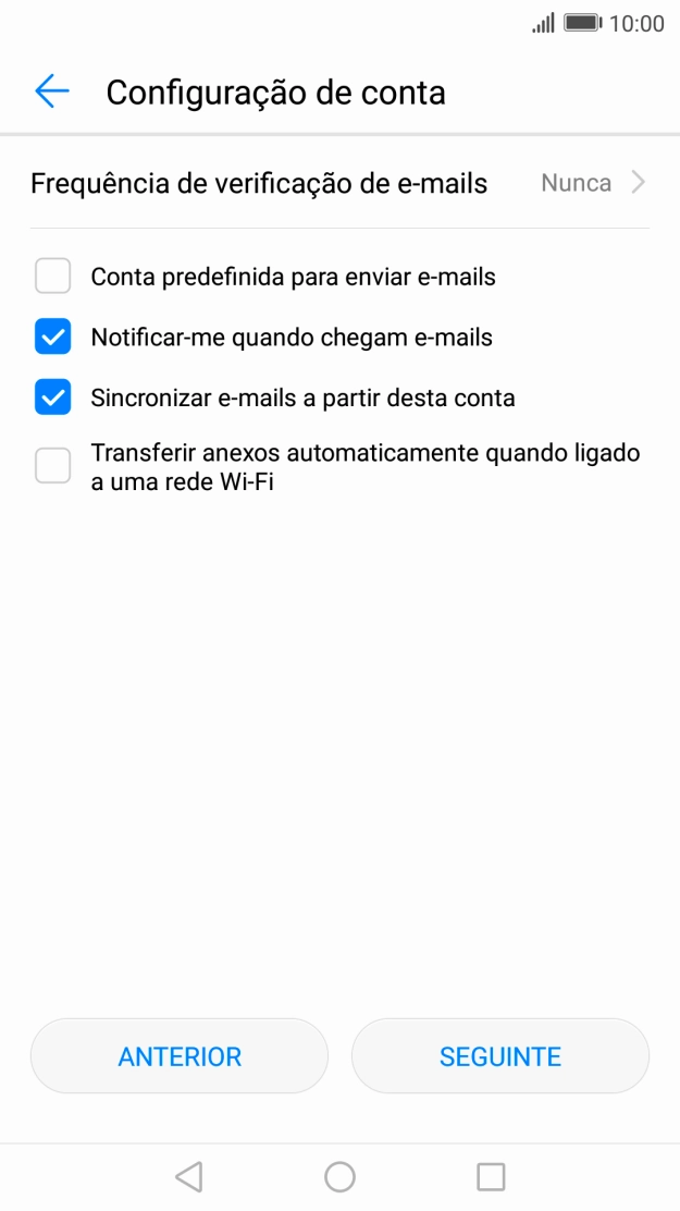 Prima Frequência de verificação de e-mails.