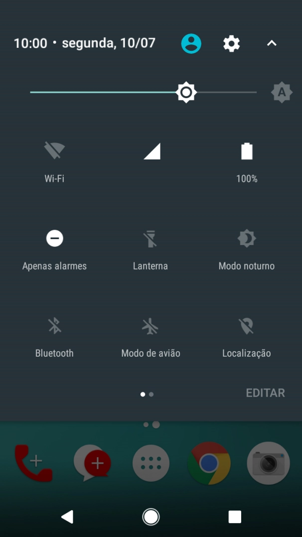 Prima o ícone de perfil para ativar ou desativar a função.
