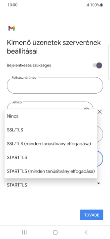 Válaszd az SSL/TLS lehetőséget.