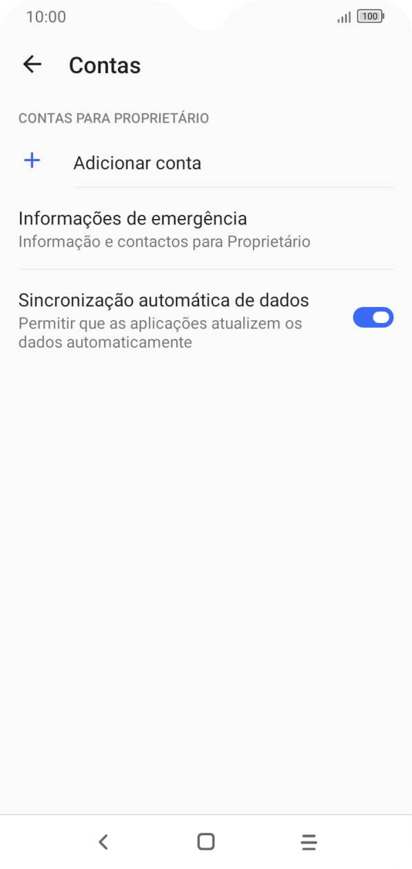 Prima Adicionar conta.