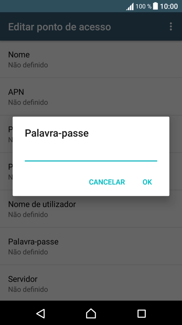 Introduza vodafone e prima OK.