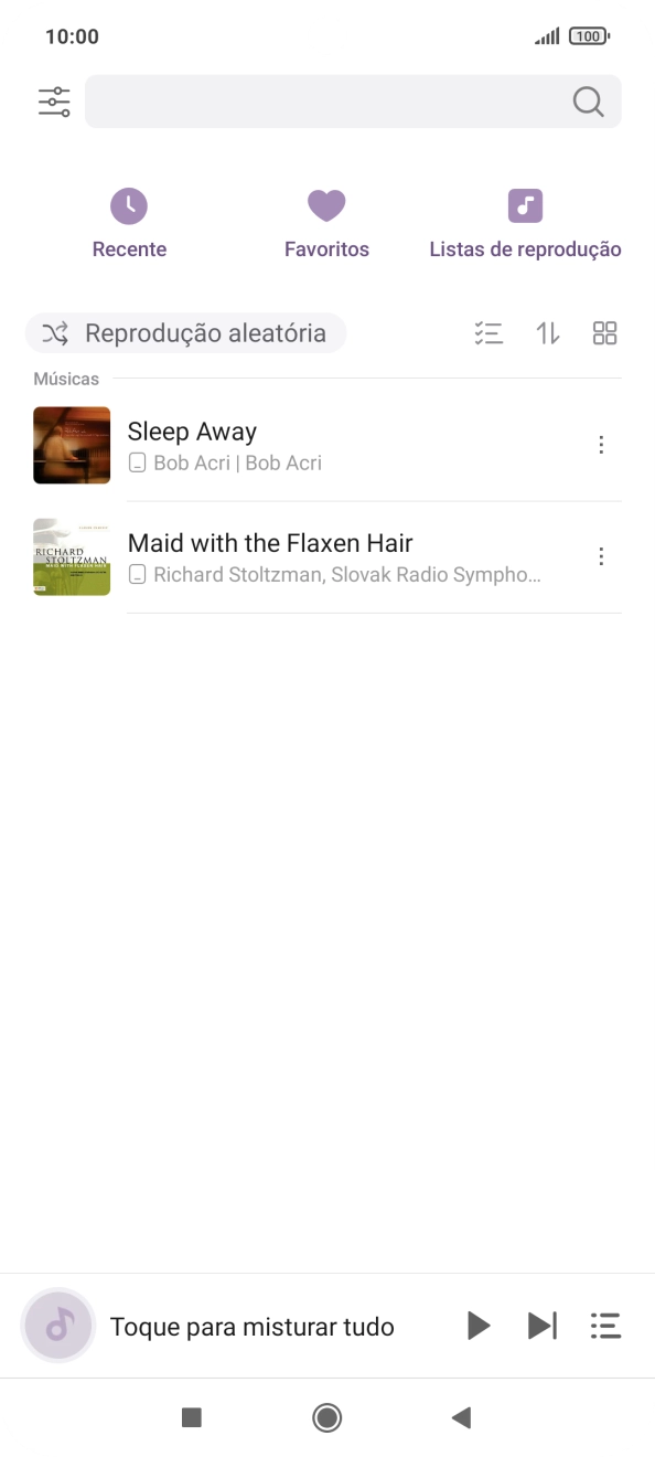 Prima o ficheiro de música pretendido.