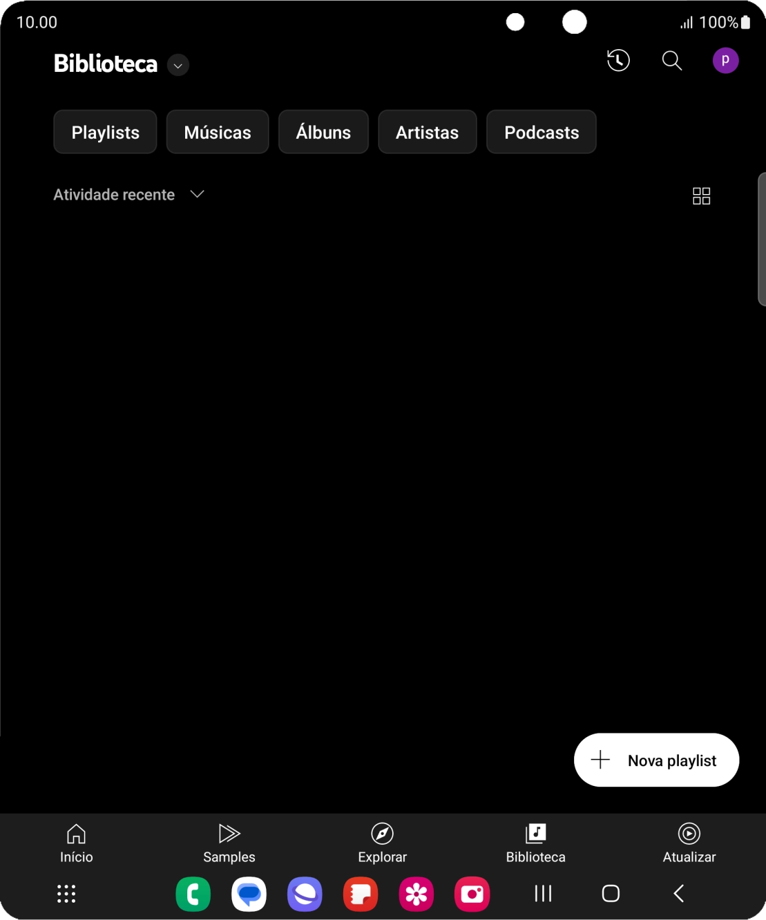 Prima a lista suspensa.