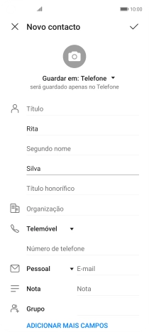 Prima Número de telefone e introduza o número de telefone pretendido.