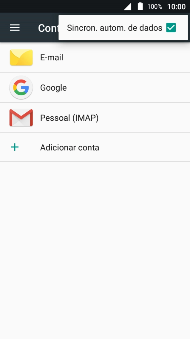 Prima Sincron. autom. de dados para ativar ou desativar a função.