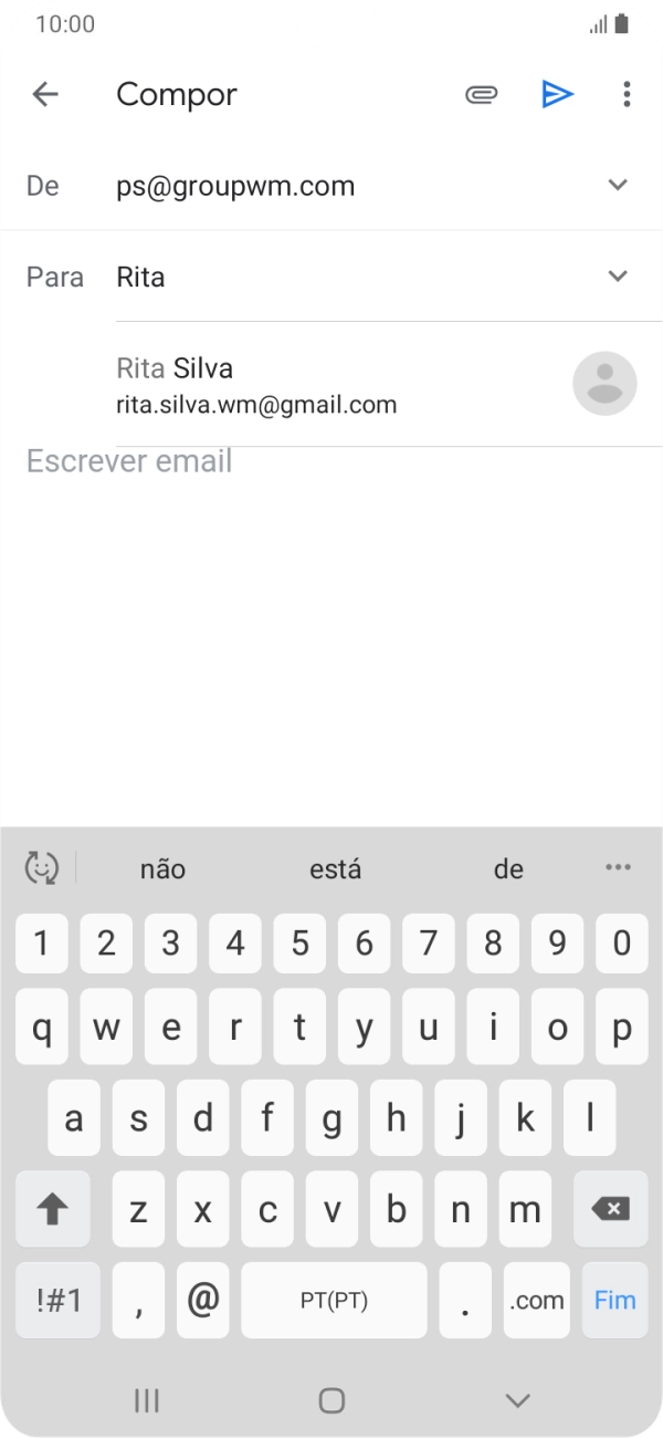 Prima o contacto pretendido.