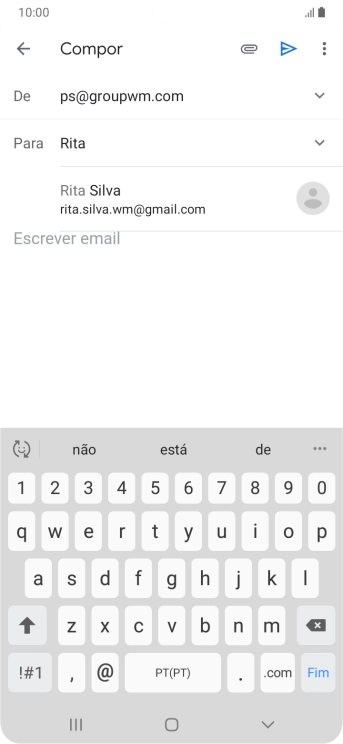 Prima o contacto pretendido.