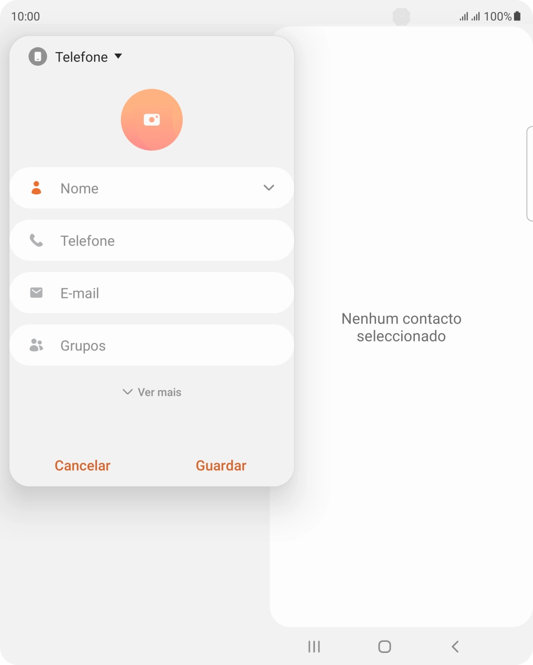 Prima a lista suspensa da lista de contactos.